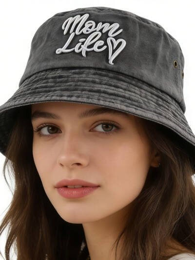 Funny Mom Life Bucket Hat Sun Beach Hats, Washed Cotton Embroidered