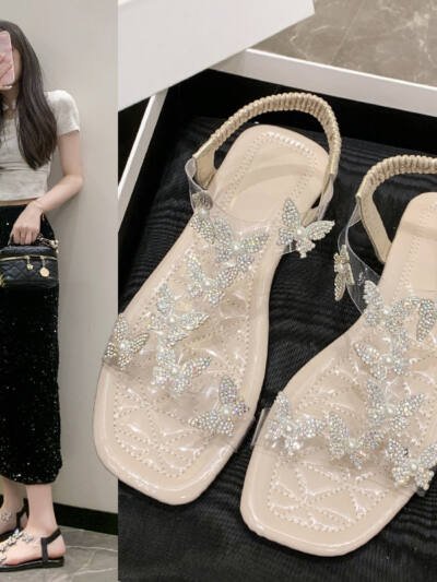 Roman Fairy With Skirt Soft Bottom Seaside Beach Shoes