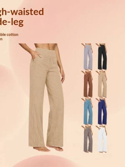 High-waisted Relaxed-fit Casual Trousersstylish And Versatile