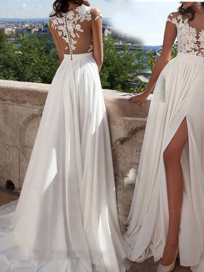 Lace Split Evening Dress
