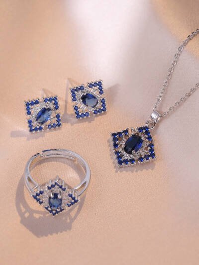 Sapphire Zircon Flower Special Interest Light Luxury Design Pendant