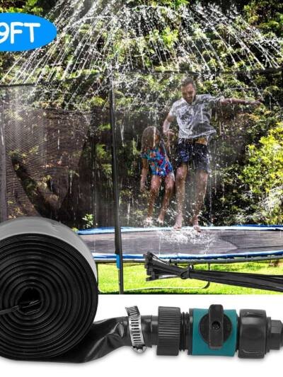 Kids Trampoline Sprinkler Outdoor Water Toy, 39 ft