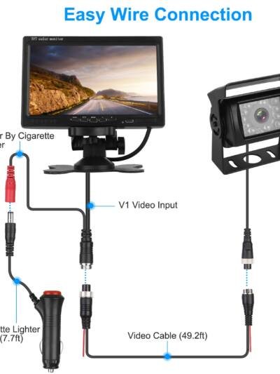 7-Inch Backup Camera System with Night Vision for Cars