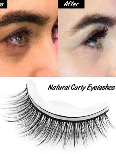 1 Pair Self Adhesive Eyelashes Reusable 3D False Lashes Easy To Wear
