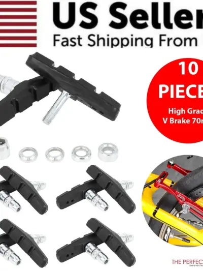 70mm Bicycle V Brake Pads, Set of 5, Black