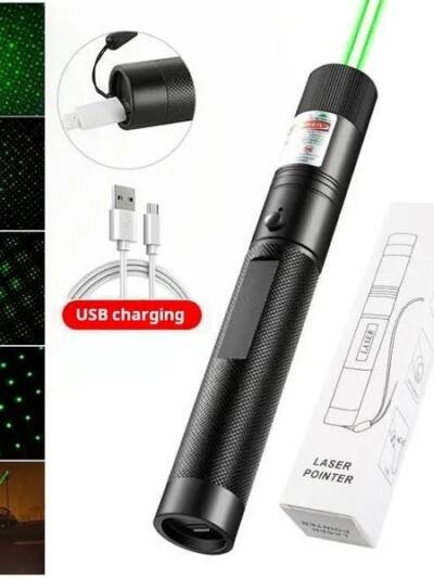 Rechargeable Green Laser Pointer, 2-in-1 Long-Range Presentation Pointer