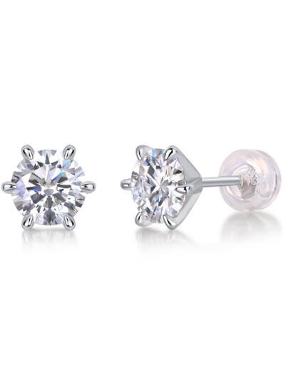 1Guardian Classic Six Claw Luxury Fashion Diamond Earrings Stud Set