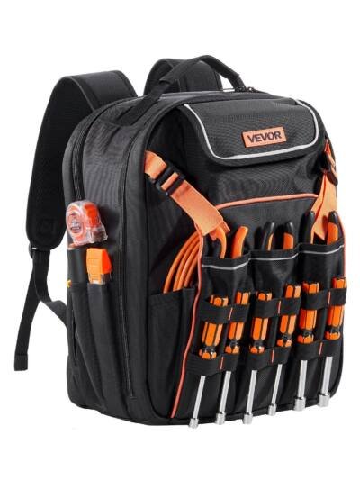 Tool Backpack, 45 Pockets, Heavy-duty Tools Storage Organizer Work