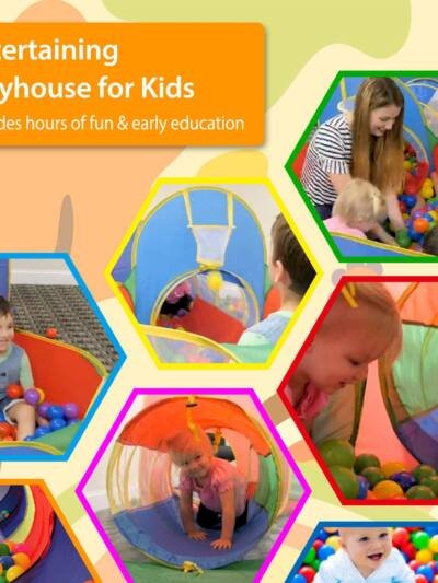 5-Piece Kids Ball Pit Tent and Tunnel Playhouse Set