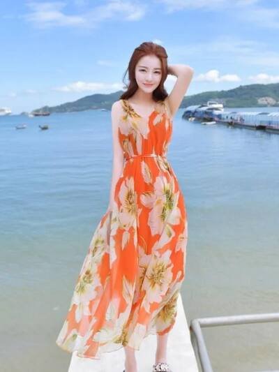 Summer Chiffon Maxi Dress Bohemian