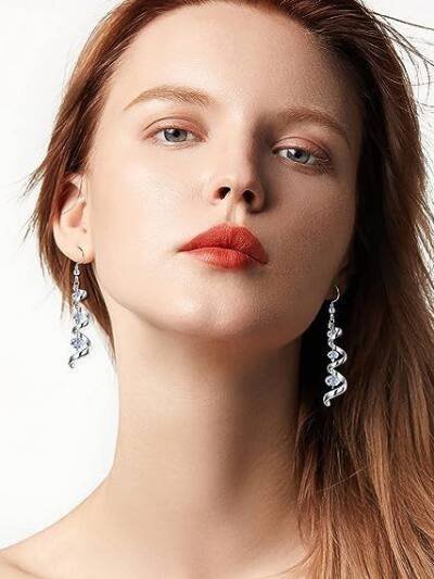Fashion Spiral Ribbon Multi-drop Teardrop Earrings