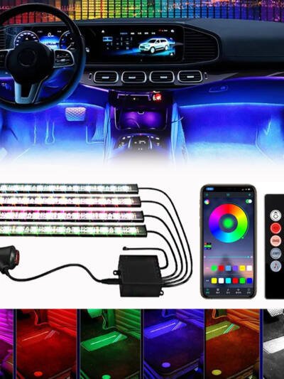 Car RGB LED Strip Lights with App & Bluetooth Control