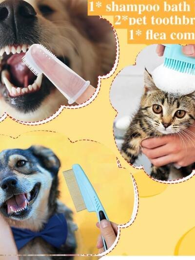 7-Piece Pet Grooming Kit with Nail Clipper and Brush