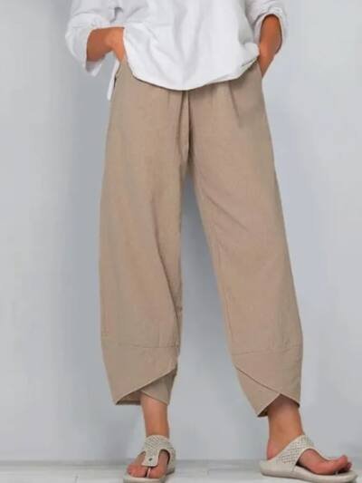 Loose Cotton Linen Wide-Leg Pants