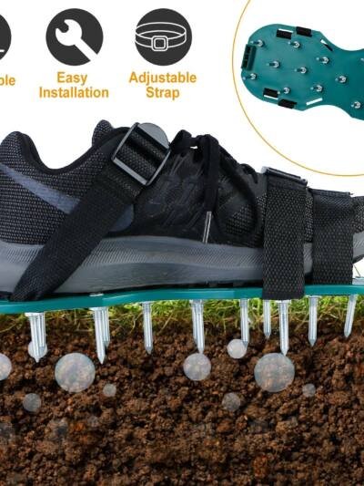 Lawn Aerator Shoes, Metal Spike Sandals For Aeration, Durable PP
