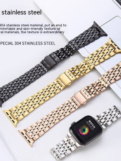 Fashion Simple Stainless Steel Leather Strap