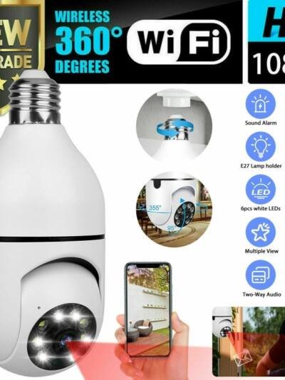 IR E27 Light Bulb Camera 1080P HD Wireless Wifi Smart Home Security