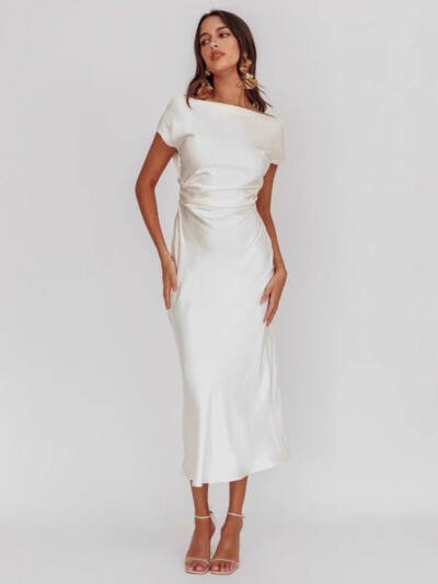 Off-shoulder Sexy Backless Fishtail Long Dress