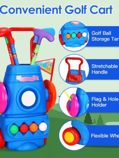 Toddler Golf Set with Clubs, Balls and Flags, Ages 3-5