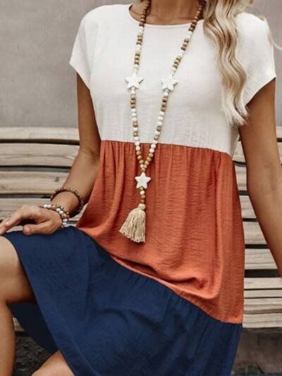 Print V-neck Dress For Women
