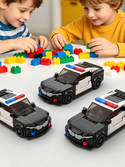 318PCS City Police Car Toy DIY Car Building Bricks