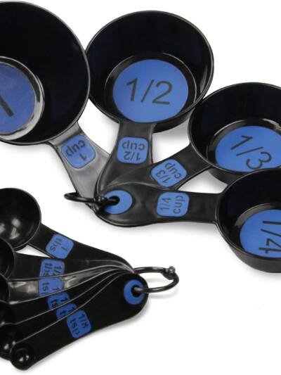 10 Pack Easy Read Plastic Measuring Cup Set, Clear Markings For