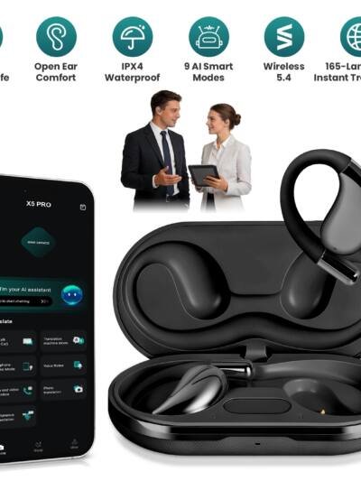 Open-Ear AI Translation Earbuds 165-Language Real-Time AI Headphone