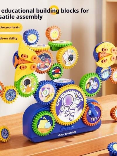 Children's Electric Building Blocks Variable Gear Rotating Assembly
