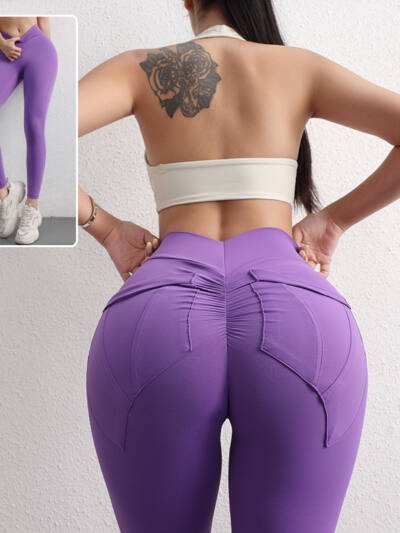 High Waist Hip Lift Yoga Pants With Pockets Women's Sports Fitness