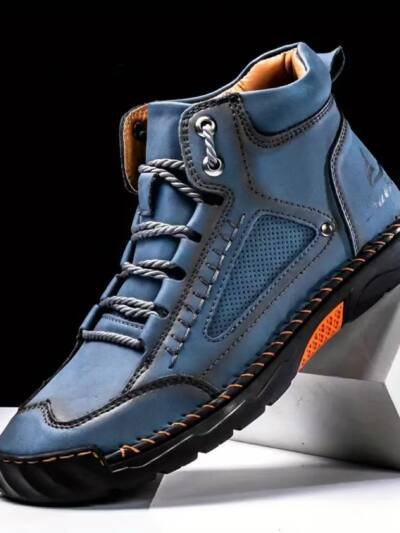 Hand Sewn Ankle Boots With Flat Straps And Casual Shoes