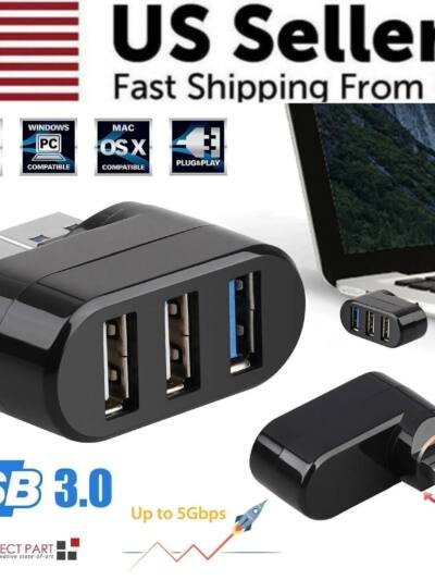 High Speed 3 Port USB 3.0 Multi HUB Splitter Expansion Desktop PC