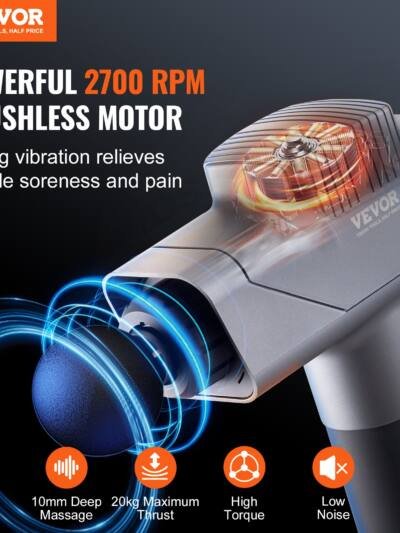Deep Tissue Percussion Massage Gun with 6 Heads
