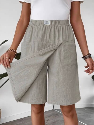 Women's Clothing Pocket Casual Short Pantskirt
