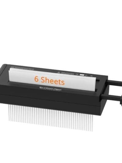 Compact 6-Sheet Paper Shredder with Extendable Arm