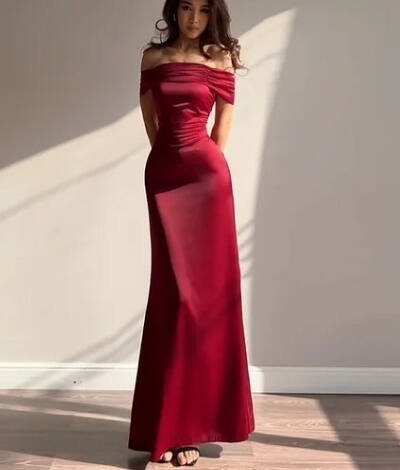 Yellow Strapless Evening Dress
