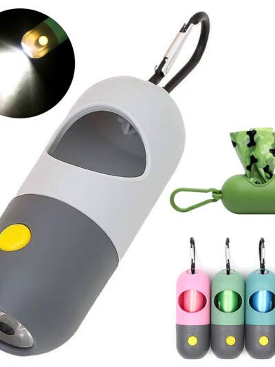 Led Light Pet Waste Bag Dispenser For Dogs Cats Dog Poop Scooper Bags