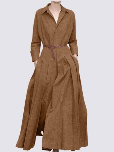 Women's Fashion Casual Solid Color Dress